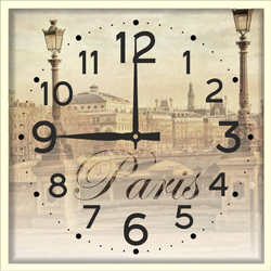Часы настенные со стеклом "Париж" цвет Выбеленный дуб (chst-b01)
