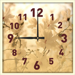Часы настенные со стеклом "Весенние пейзажи" цвет Выбеленный дуб (chst-b23)