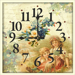 Часы настенные со стеклом "Прованс" цвет Выбеленный дуб (chst-b24)