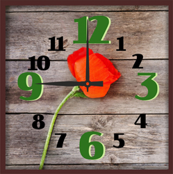 Часы настенные со стеклом "Цветы на дереве" цвет Венге (chst-p16)