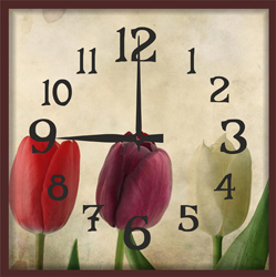 Часы настенные со стеклом "Романтические цветы" цвет Венге (chst-p18)