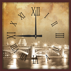 Часы настенные со стеклом "Ночной город" цвет Венге (chst-p20)