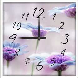 Часы настенные со стеклом "Полевые цветы" цвет Белый (chst-wh03)