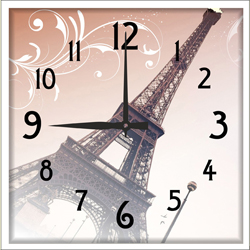 Часы настенные со стеклом "Прованс" цвет Белый (chst-wh04)