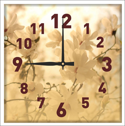 Часы настенные со стеклом "Весенние пейзажи" цвет Белый (chst-wh23)