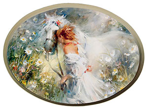 Постер овальный "Белый сон", Хаерантс В., репродукция, арт. po-hv1