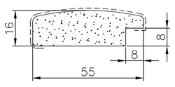 Багетный профиль bg-07 (55х16х2800мм)
