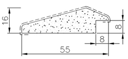 Багетный профиль bg-08 (55х16х2800мм)