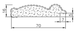 Багетный профиль bg-11 (70х16х2800мм)