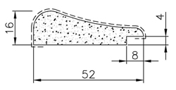 Багетный профиль bg-22 (52х16х2800мм)