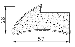 Багетный профиль bg-23 (57х28х2800мм)