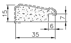 Багетный профиль bg-28 (35х15х2800мм)