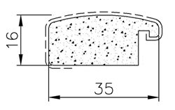 Багетный профиль bg-41d (35х16х2800мм)