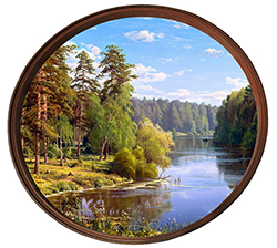 Круглый постер "Лесной разлив", арт. pk-bs13