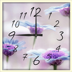Часы настенные со стеклом "Полевые цветы" цвет Выбеленный дуб (chst-b03)