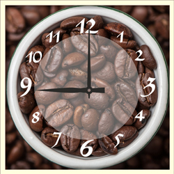 Часы настенные со стеклом "Кофейные панно" цвет Выбеленный дуб (chst-b12)