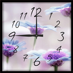 Часы настенные со стеклом "Полевые цветы" цвет Черный (chst-ch03)