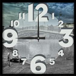 Часы настенные со стеклом "Городские мотивы" цвет Черный (chst-ch10)