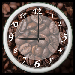 Часы настенные со стеклом "Кофейные панно" цвет Черный (chst-ch12)