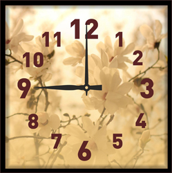 Часы настенные со стеклом "Весенние пейзажи" цвет Черный (chst-ch23)