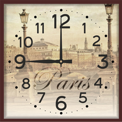 Часы настенные со стеклом "Париж" цвет Венге (chst-p01)