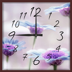 Часы настенные со стеклом "Полевые цветы" цвет Венге (chst-p03)
