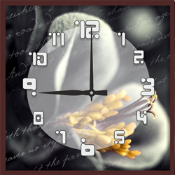 Часы настенные со стеклом "Цветы в виньетке" цвет Венге (chst-p07)