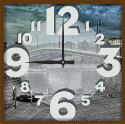 Часы настенные со стеклом "Городские мотивы" цвет Венге (chst-p10)