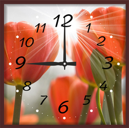 Часы настенные со стеклом "Солнечные цветы" цвет Венге (chst-p13)