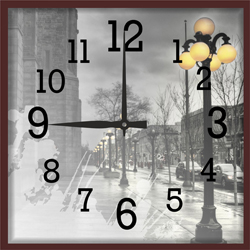 Часы настенные со стеклом "Город" цвет Венге (chst-p14)