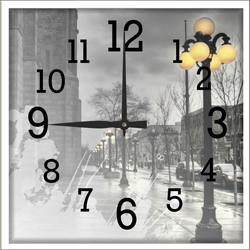 Часы настенные со стеклом "Город" цвет Белый (chst-wh14)