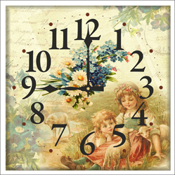 Часы настенные со стеклом "Прованс" цвет Белый (chst-wh24)