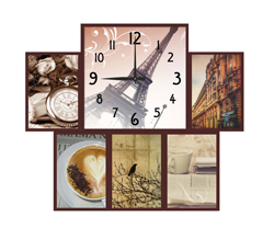 Часы настенные со стеклом коллаж "Прованс" цвет Венге (chst06-p04)