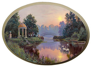 Постер овальный "Утренний парк", Прищепа И., репродукция, арт. po-pi19